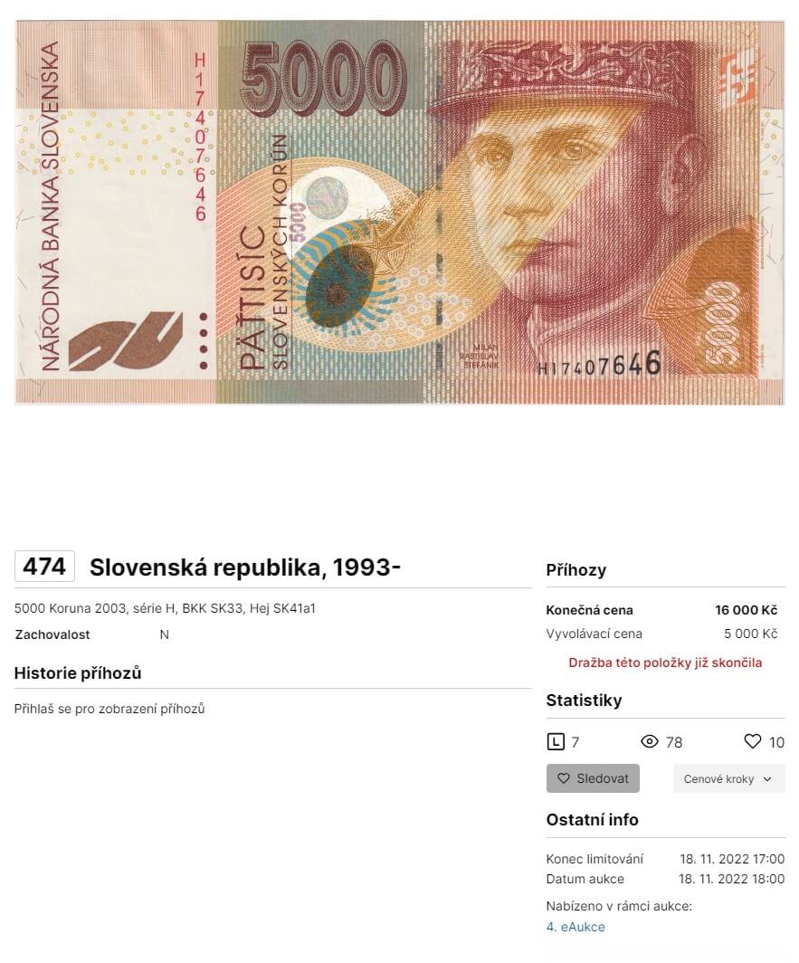 5000 Sk 2003 - 16 000 Kč